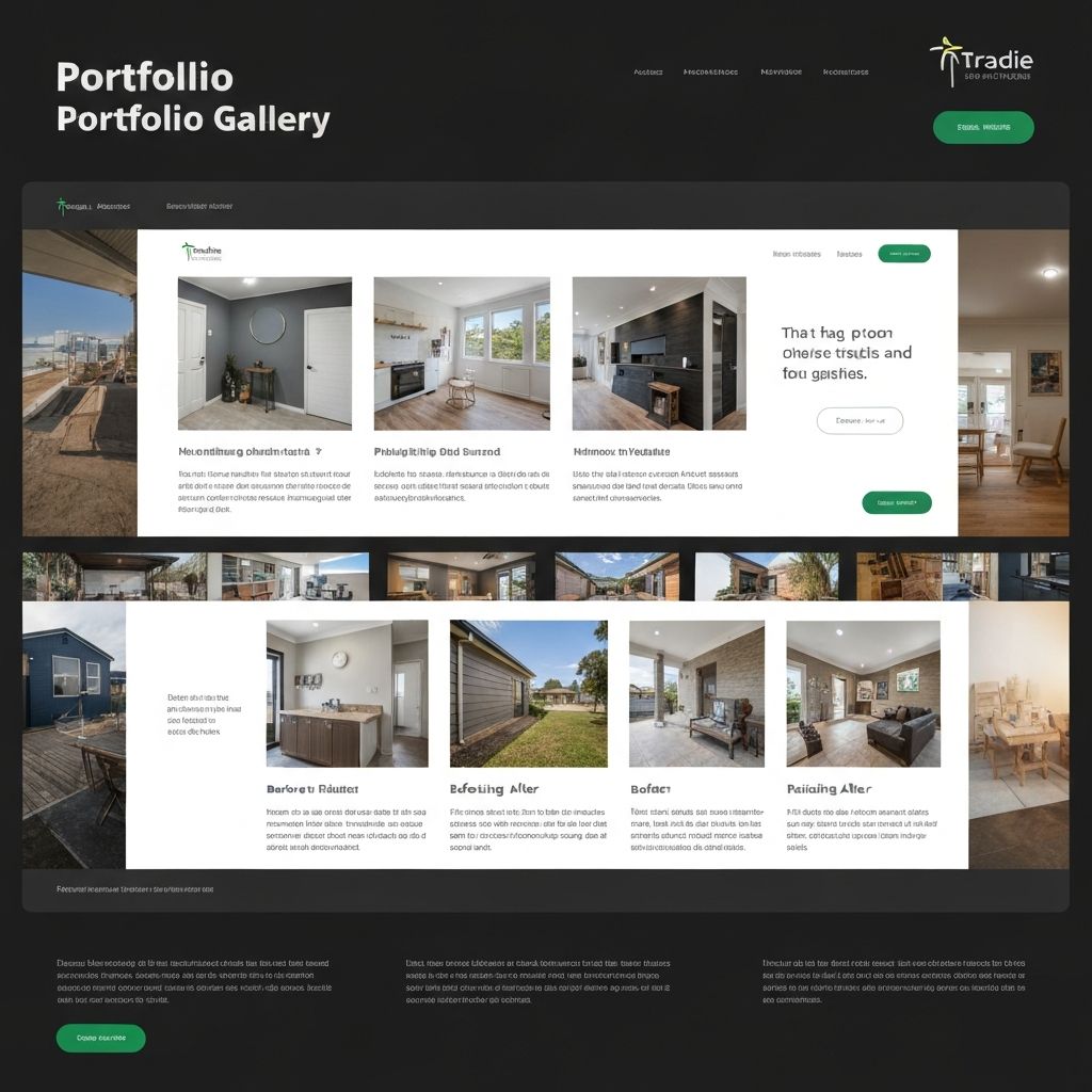 A professional tradie website portfolio gallery showcasing high-quality completed work